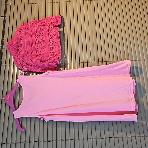 6-7yrs pink dress + breezy knit Bolero Cardigan summer girls clothing bundle - Picture 7 of 14